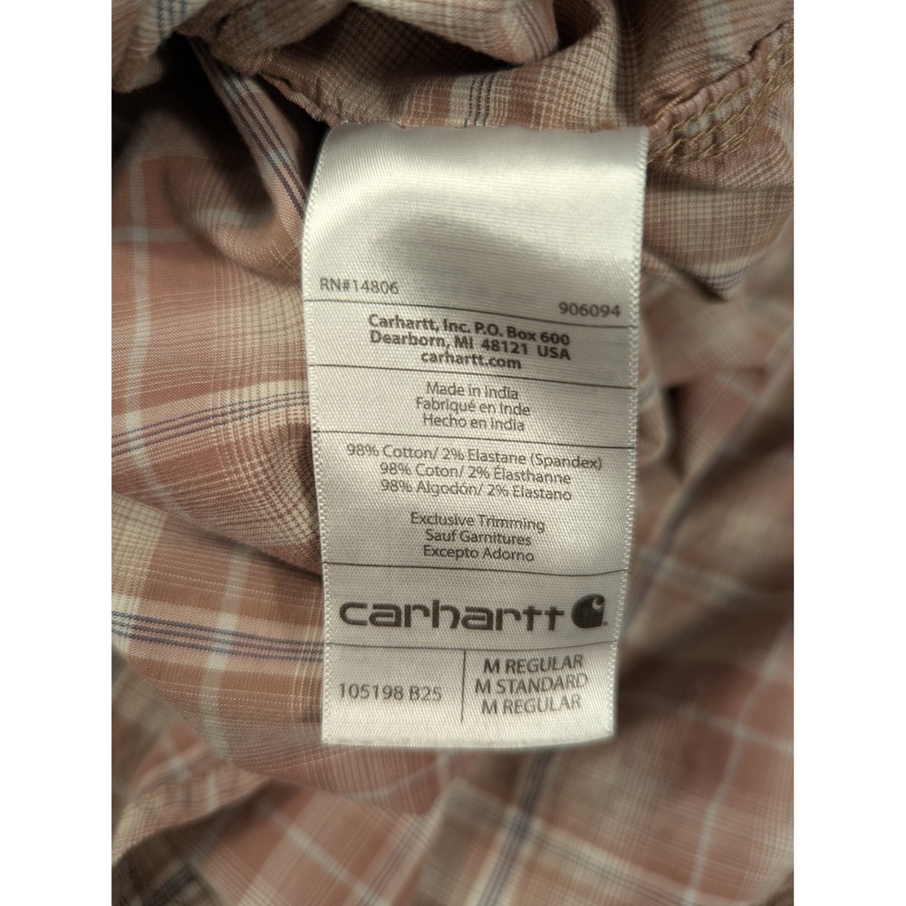 Set of 2 Carhartt Rugged Flex Relaxed Fit Plaid Pearl Snap Button-up Mens Size M - Picture 8 of 8